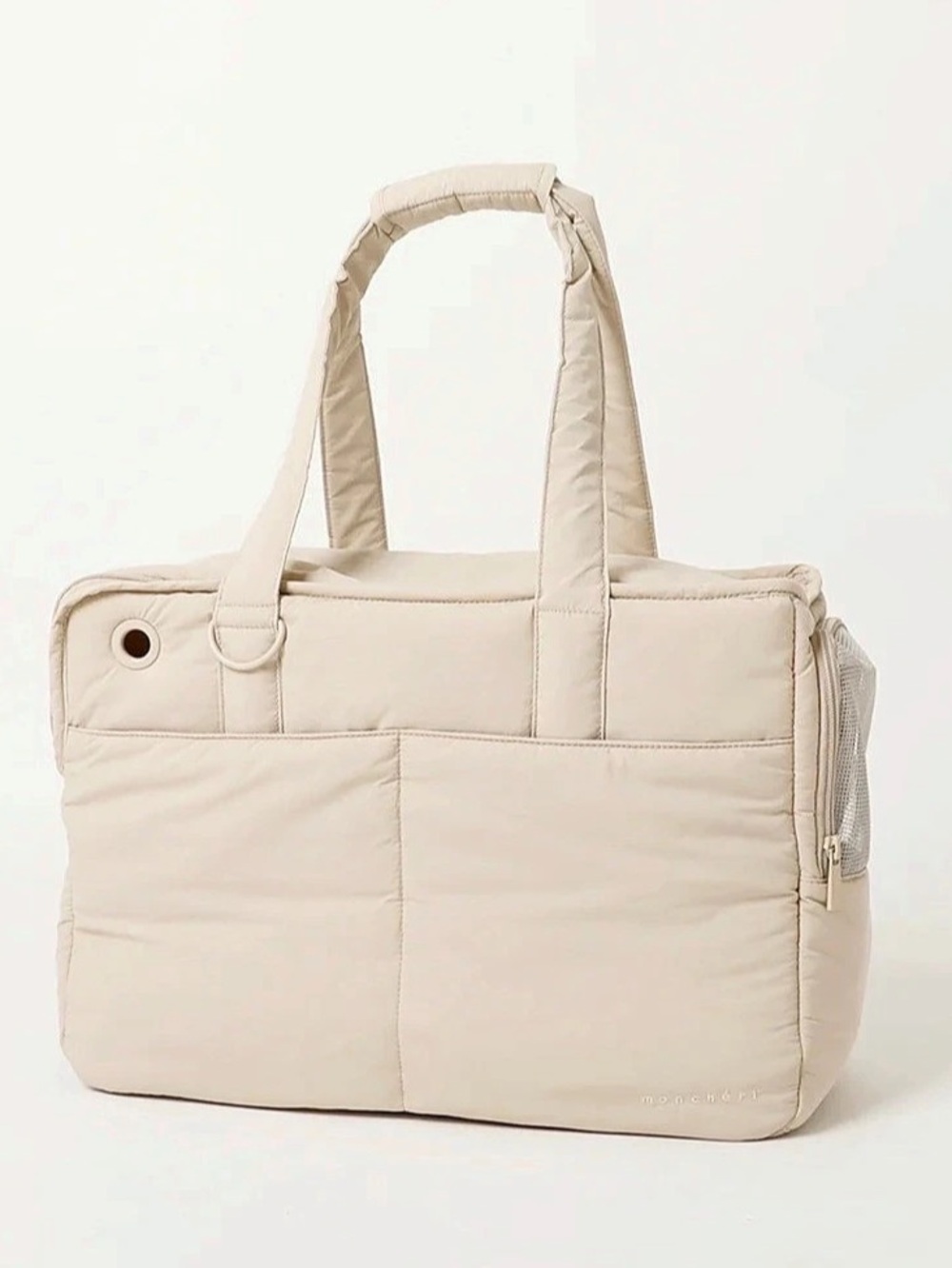 monchéri Quilted Pet Carrier Tote in Cream Like New